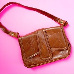 [VTG] Faux Leather Patchwork Satchel